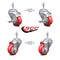 Service Caster 3.5 Inch Red Polyurethane Swivel 10mm Threaded Stem Caster Brake SCC, 2PK SCC-TS20S3514-PPUB-RED-TLB-M1015-2S2 - alternate 3